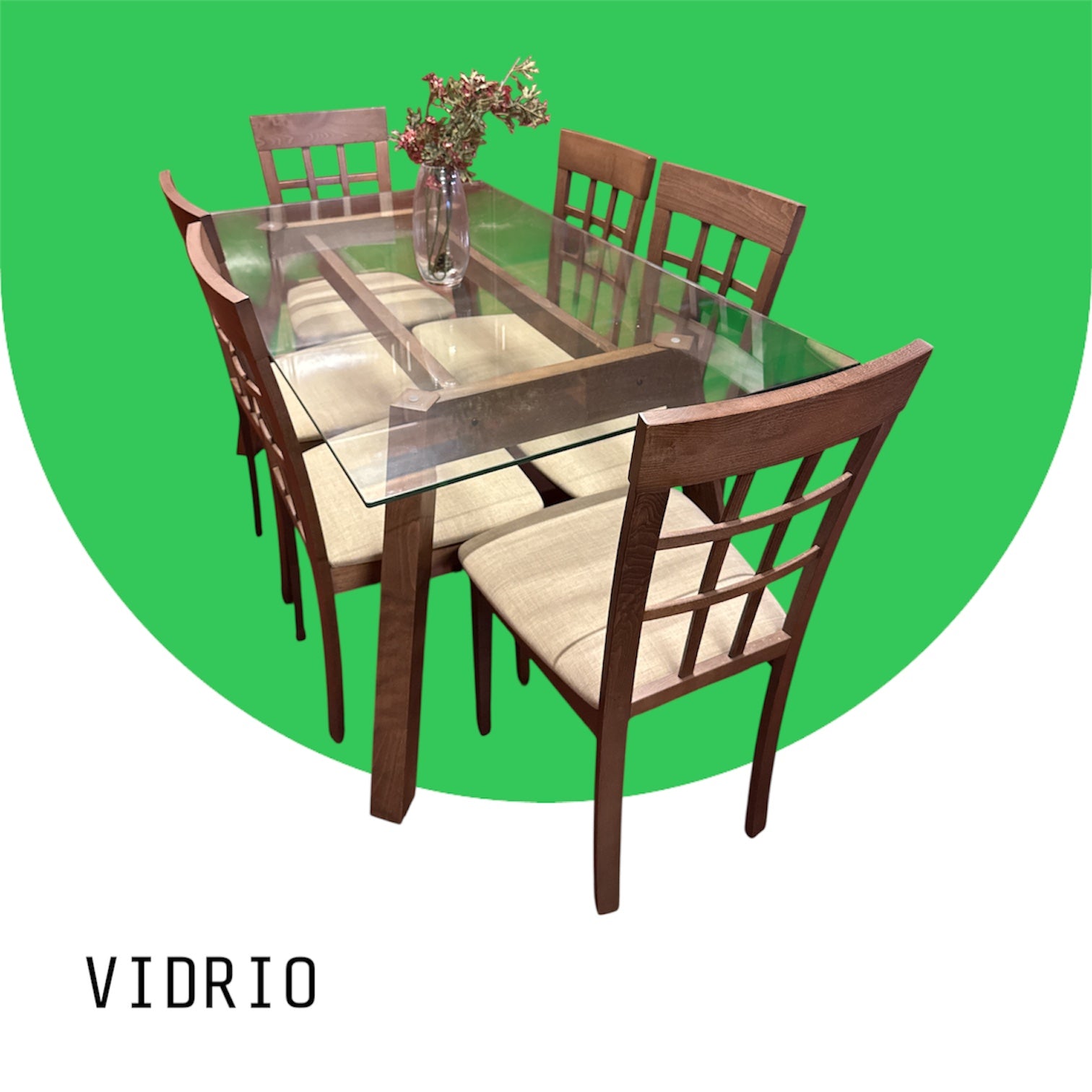 Juego de comedor VIDRIO (Stock)