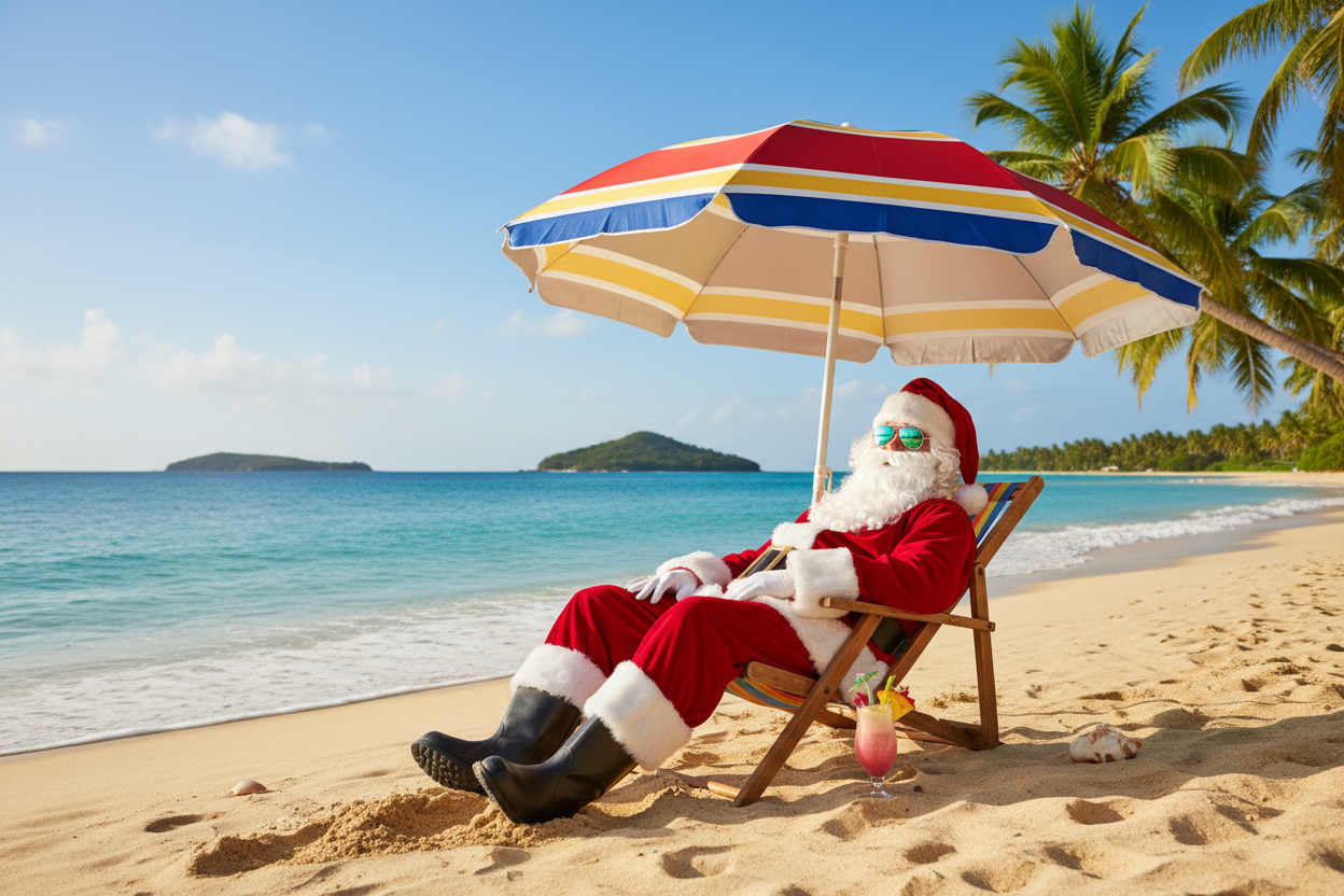 Papa Noel en la playa